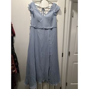 Dusty blue chiffon dress